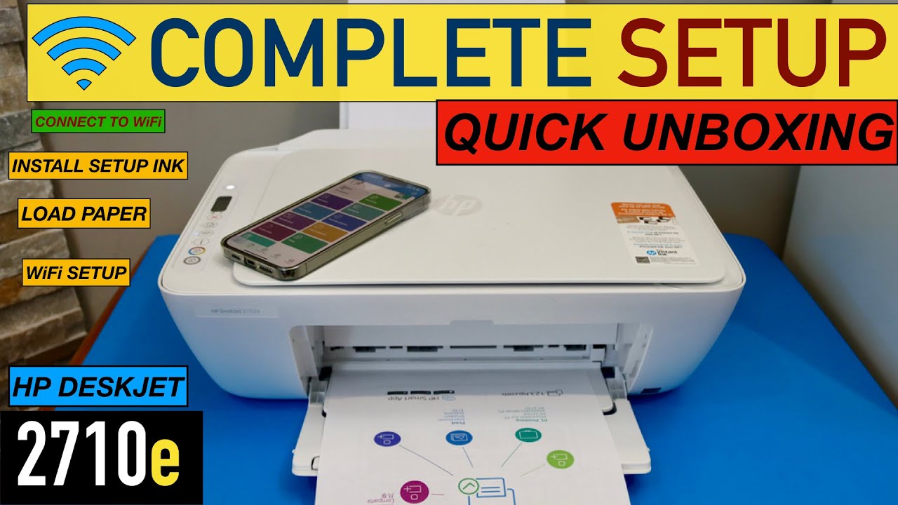 HP DeskJet 2710e Setup, Unboxing, Install Setup Ink, Wireless Setup,  Review. 