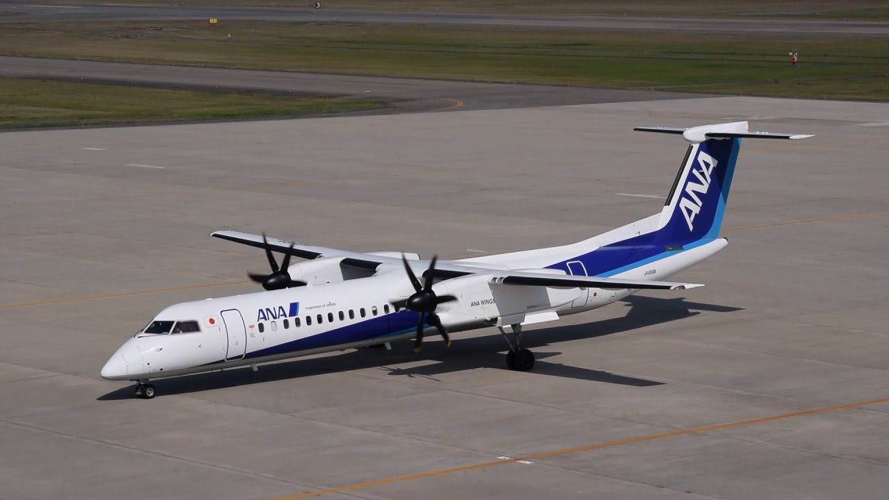 新潟空港 ANAウイングス DHC-8-Q400のエンジン始動からタキシングまで