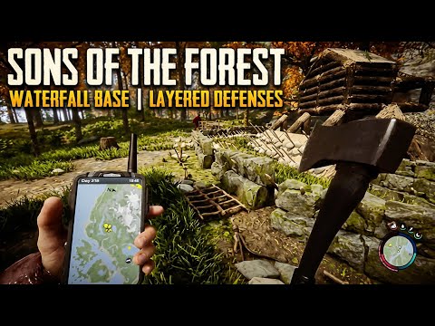 Sons Of The Forest: Waterfall Base | Adding Layered Defenses