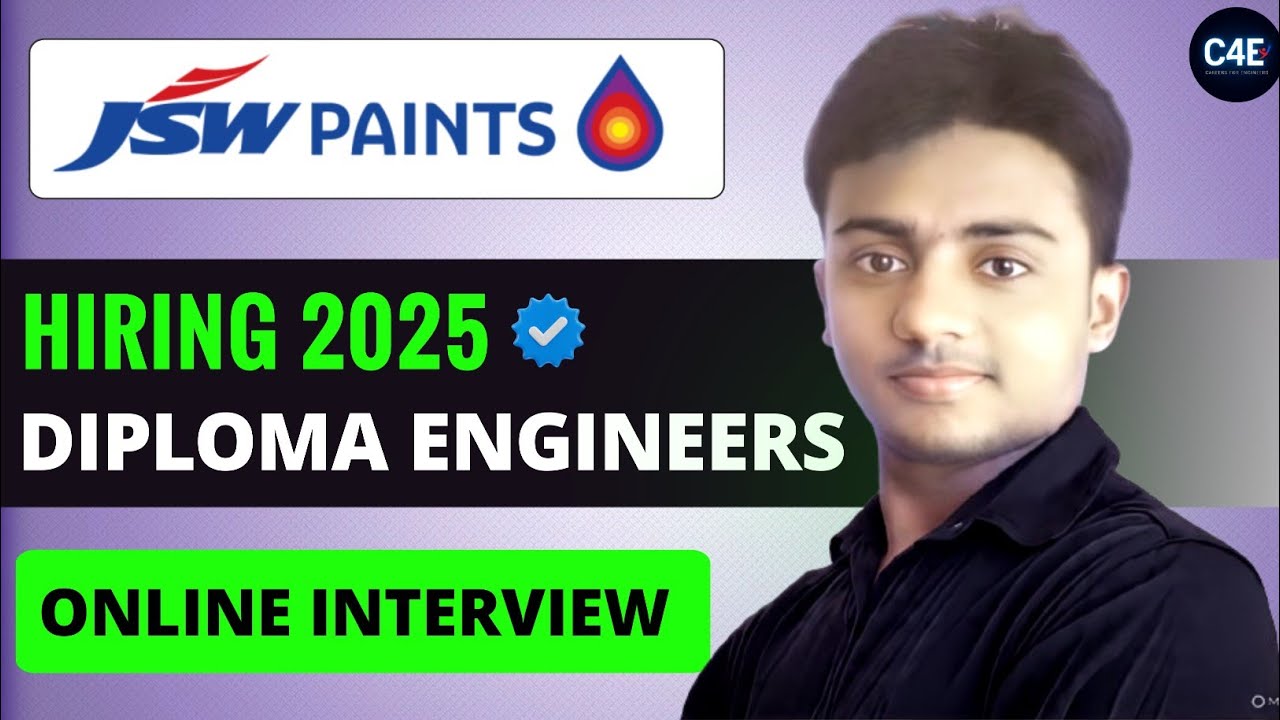 JSW Paints is Hiring 2025। Diploma Engineers। Online Interview। Permanent Job। Latest Jobs 2025