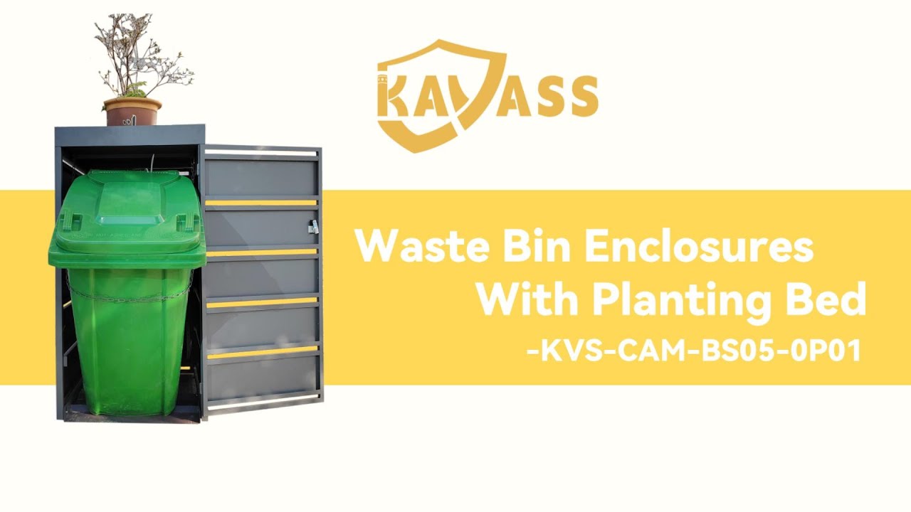KAVASS Waste Bin Enclosure with Planting Bed – Hide Bins & Grow Plants in Style! 🌿🗑️