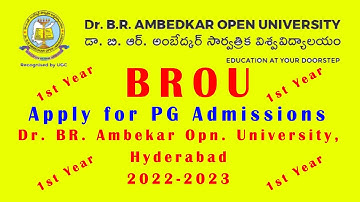 BROU: Apply PG Admission/(MA/MCom/MSc/MBA)/Diploma/Dr.B.R. Ambedkar Op. University -Hyd (2022-23)/
