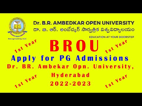 BROU: Apply PG Admission/(MA/MCom/MSc/MBA)/Diploma/Dr.B.R. Ambedkar Op. University -Hyd (2022-23)/