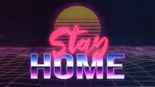 Stay Home 80s Retro Style Wallpaper - Photoshop Tutorial screenshot 1