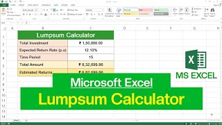 How to Create Lumpsum Investment Calculator in Microsoft Excel | Lumpsum Calculator in Excel screenshot 3