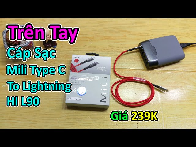 Trên Tay Cáp Mili Type C to Lightning HI L90, Power Delivery 60W - Chứng nhận MFI