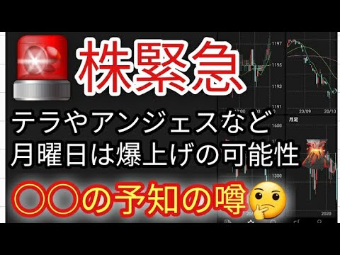 🚨【株緊急】テラ アンジェスなど月曜日は爆上げorストップ高の可能性🔥🌋一方、○○が予知されているよいなので、見もお金も早めの備えが必要かと🤔