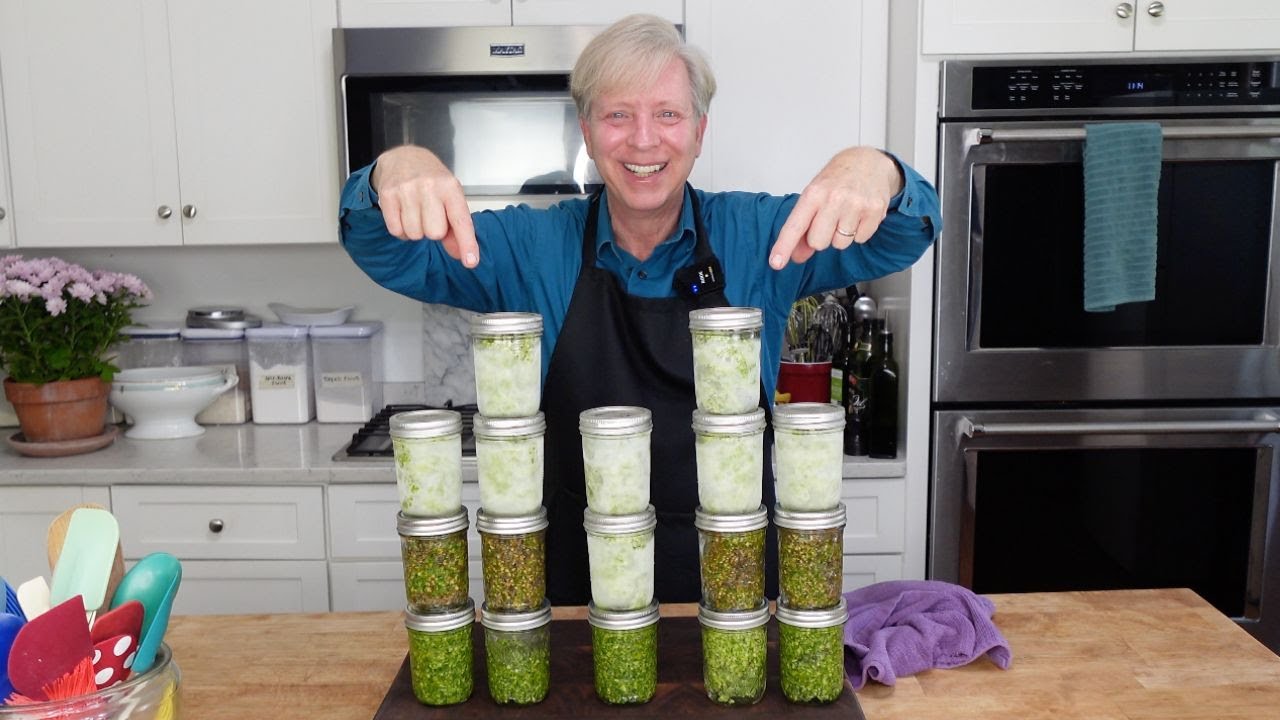 Making A Year's Supply of Pesto + Deep Cleaning My Dining Room