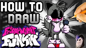 How To Draw Tails.EXE From Friday Night Funkin!| Sonic.EXE Mod