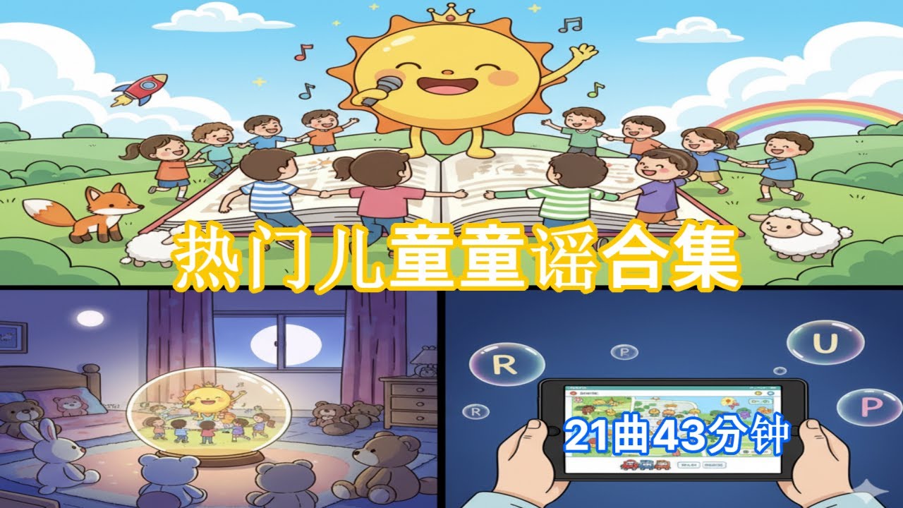 热门儿童童谣合集21曲43分钟/儿童博主#玩具 #儿歌 #挑战 #制作#7岁8岁热门儿童童谣合集#最佳合集#孩子就是拿来玩的 #funny # ...