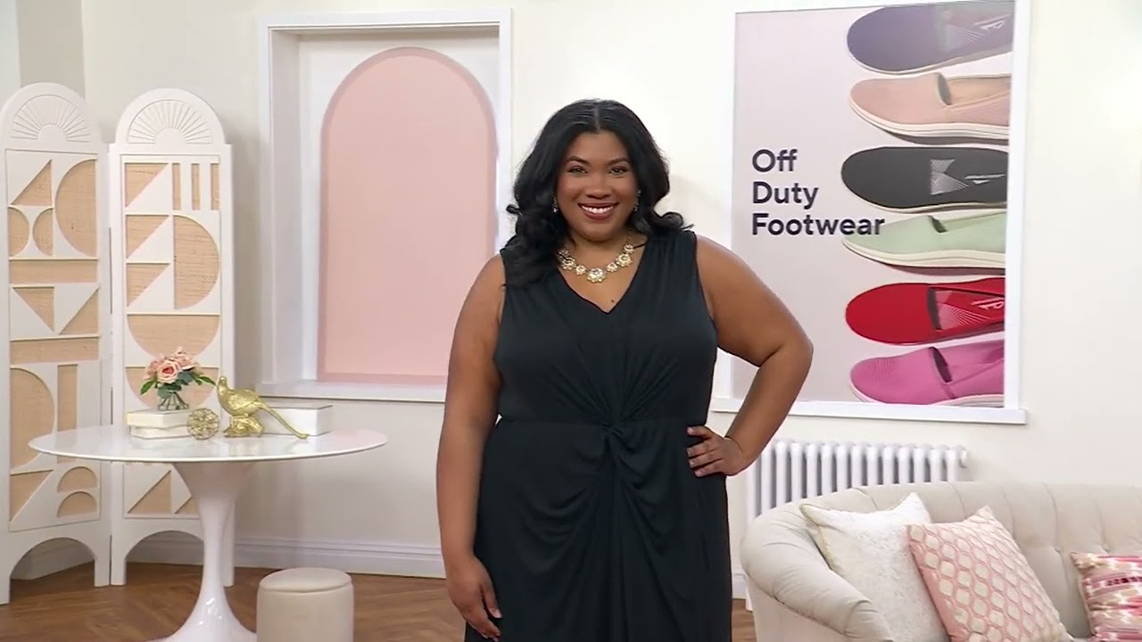 Isaac Mizrahi Live! Always Isaac Twist Front Mesh Midi Dress