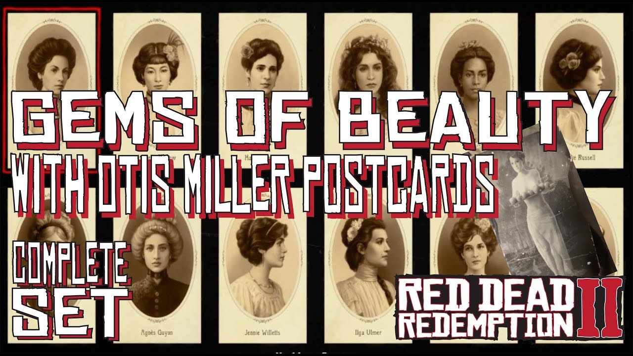 Gems of Beauty and Otis Miller Postcards 12 Cigarette Card Set Red Dead  Redemption 2