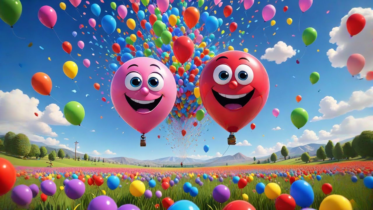 Five Bright Balloons Learn Directions | Learning  Song for Kids | Nursery Rhymes and Baby Songs