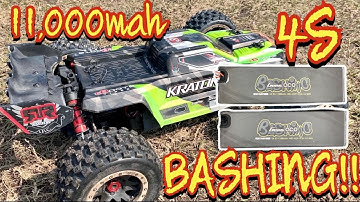 11,000 MAH 4S Gens Ace Test with the Big Castle XLX2/800kv powered Kraton 8s!!