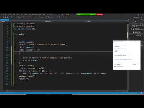 C++ programming , double for loop to calculate the exponent of the input number