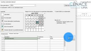 MS Project, Configurar el Calendario Laboral