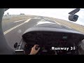 Take Off in a Cessna 182 with the sound of the engine. Pilot's perspective