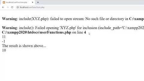 User Defined Functions in PHP