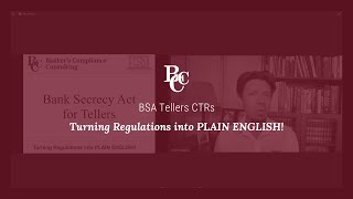 BSA Tellers CTRs