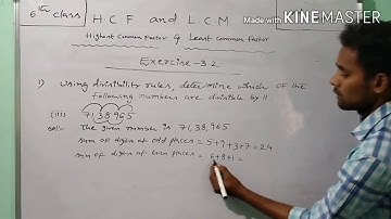 6th class , H.C.F and L.C.M , Exercise -3.2 , pb no : 1,2,3.