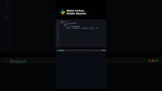 Watch Python Rotate Squares #viralpython