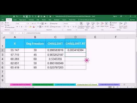 CHISQ.DIST vs CHISQ.DIST.RT Statistical Function with Example in MS Excel 2016