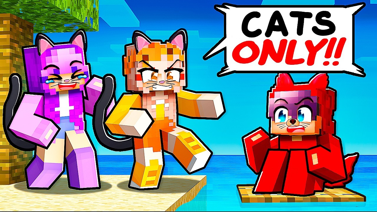 One DOG on CAT ONLY Island in Minecraft