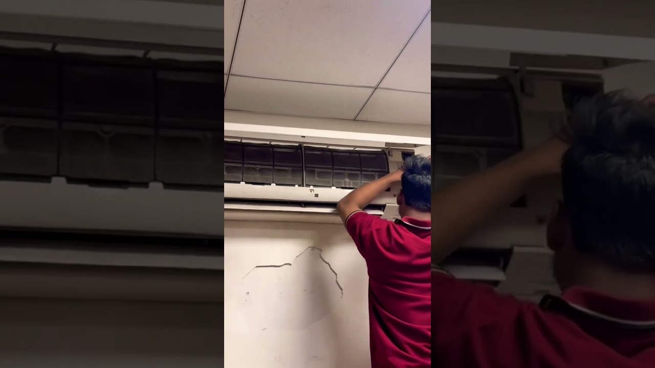 Split AC jet service completed for deep cleaning improve performance and air quality. ❄️🔧