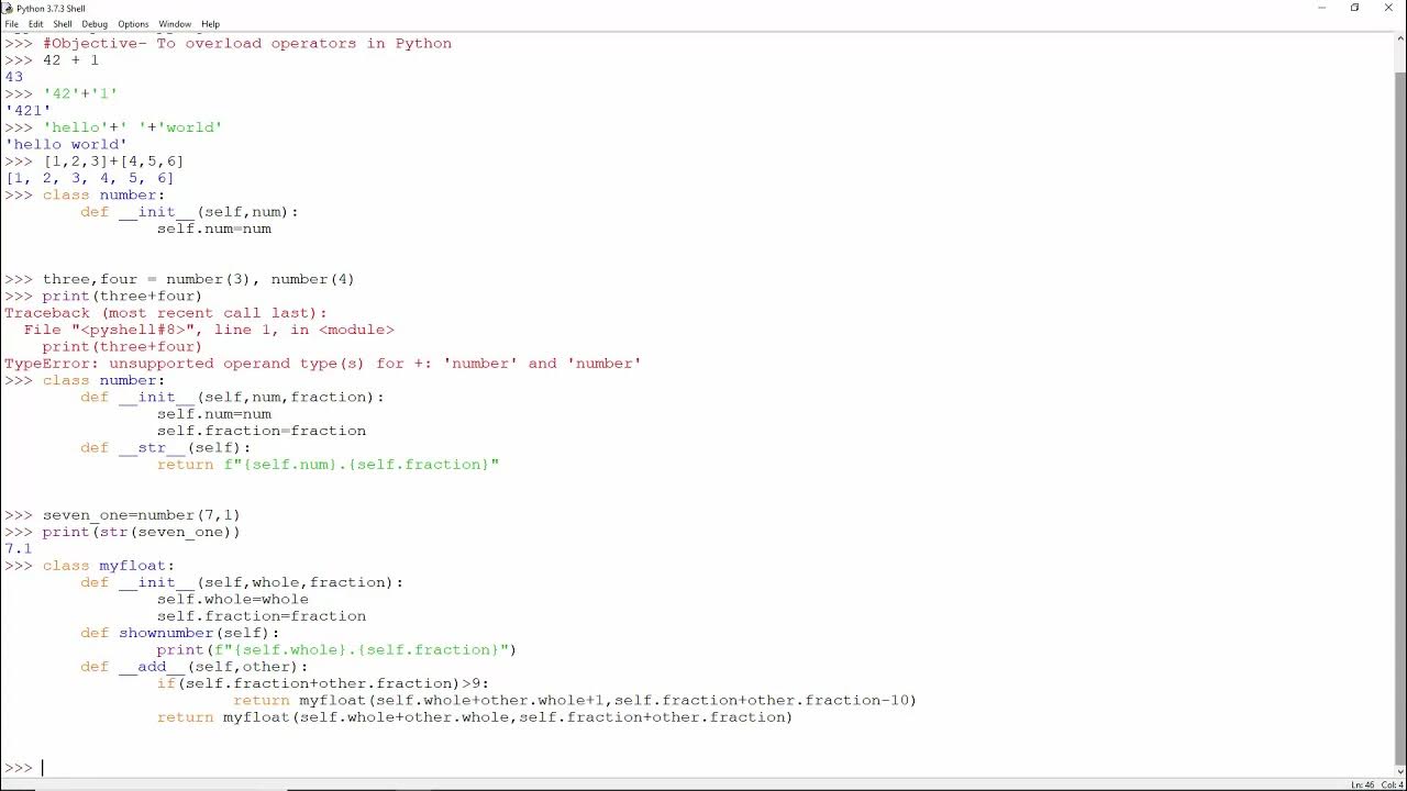 Python Operator Overloading Practical - YouTube
