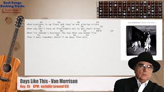 Video thumbnail of "🎸 Days Like This - Van Morrison Guitar Backing Track with chords and lyrics"