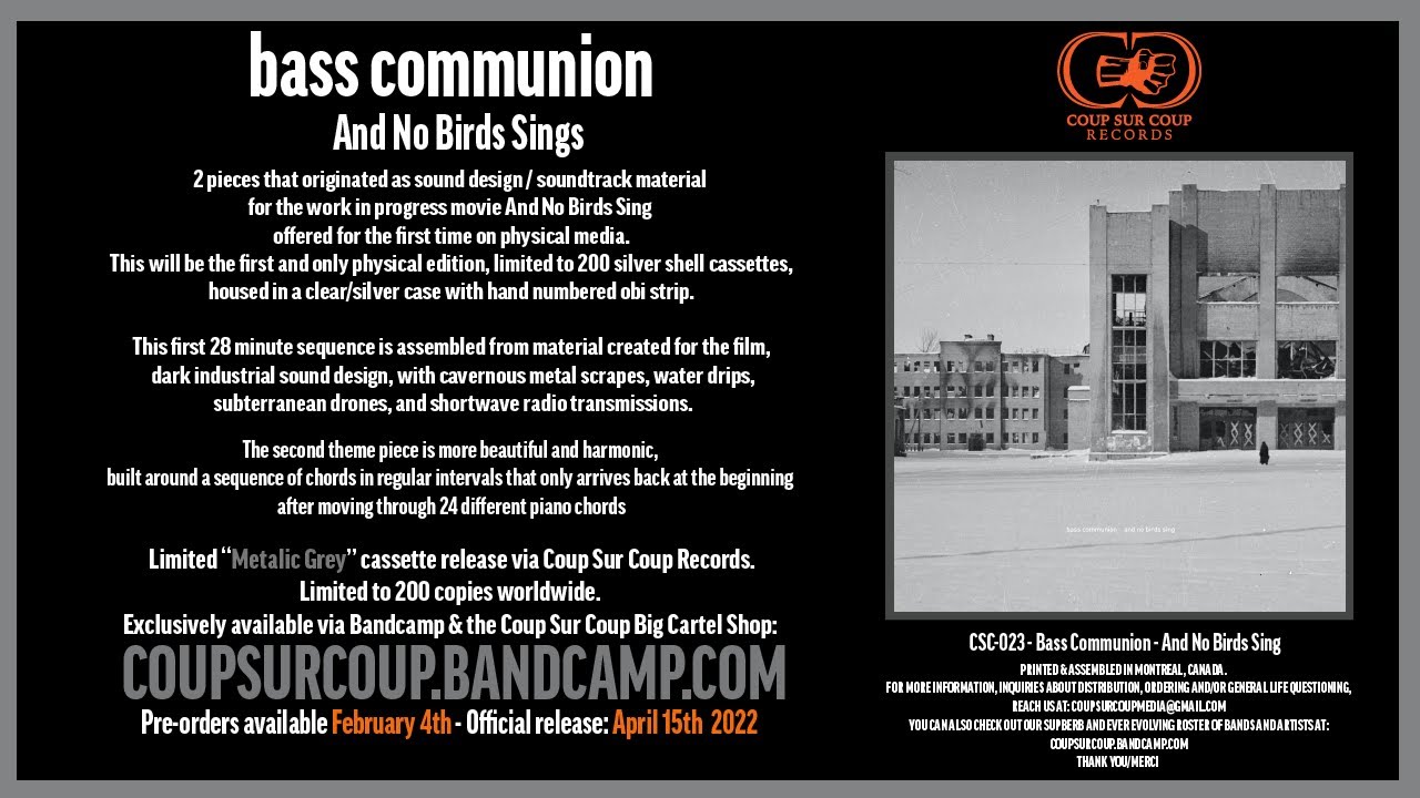 CSC-023 - Bass Communion - And No Birds Sing - Teaser I Soundtrack
