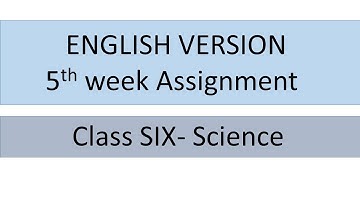 English Version | Science | Class Six | 5th week assignment