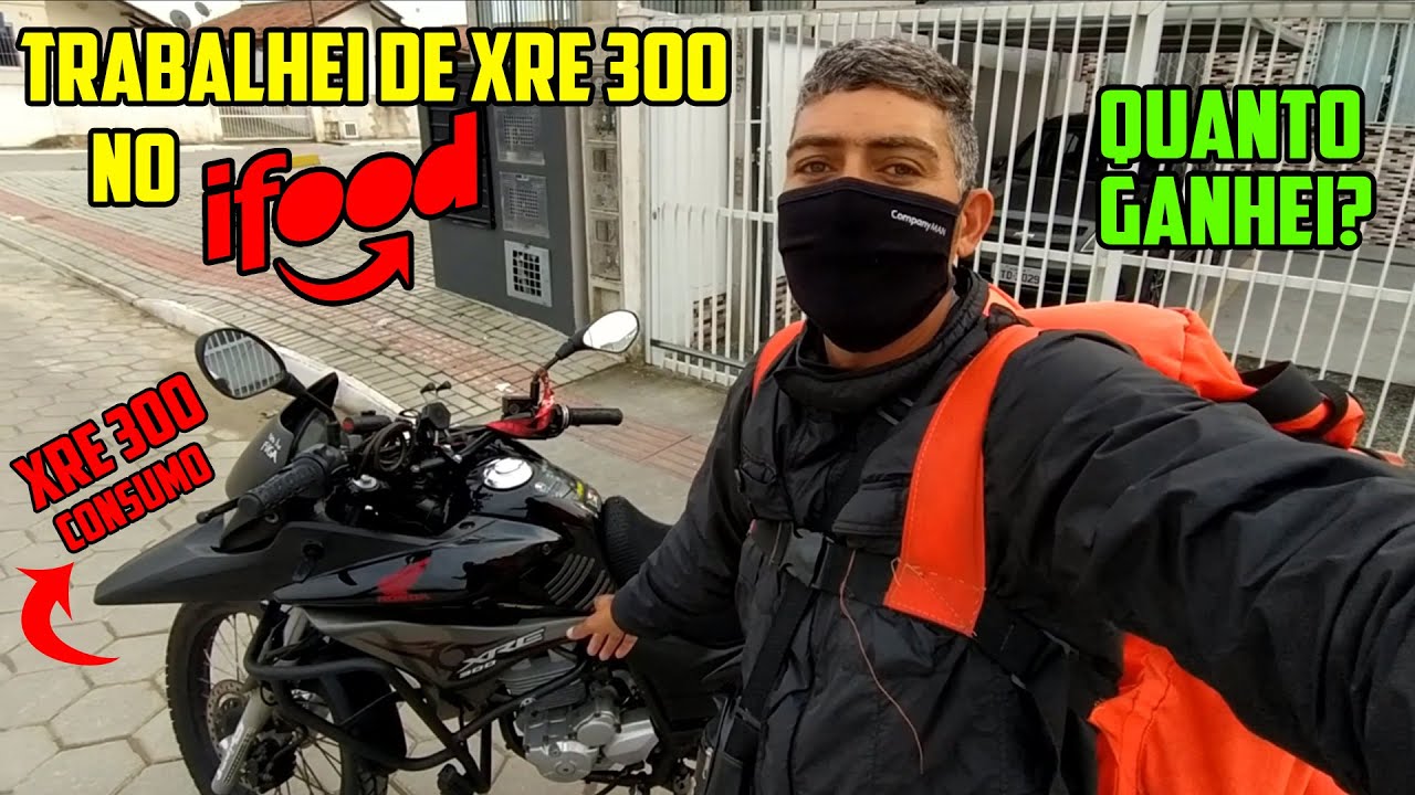 TRABALHEI NO IFOOD DE XRE 300 (quanto ganhei o dia todo de trabalho)