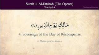 Quran: 1. Surah Al-Fatihah (Pembuka): Terjemahan Arab dan Inggris HD