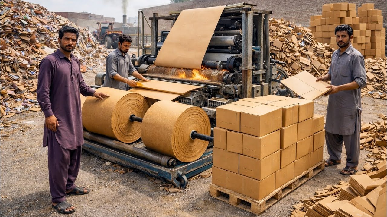 Incredible Recycling Process:Turning Tons of Waste Cardboard into High-Quality Carton Boxes