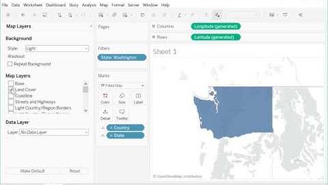 How to create a map of a single state in Tableau