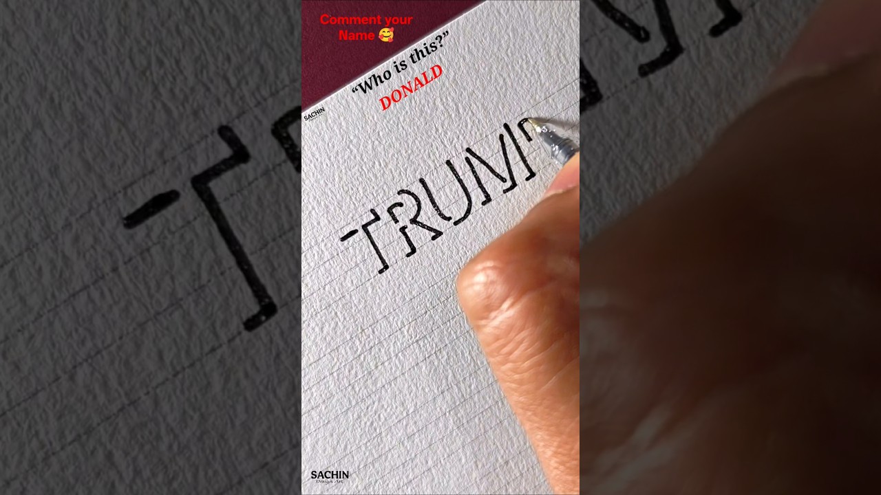 “3D Shadow Lettering Art TRUMP Beautiful Name Design”😍😍