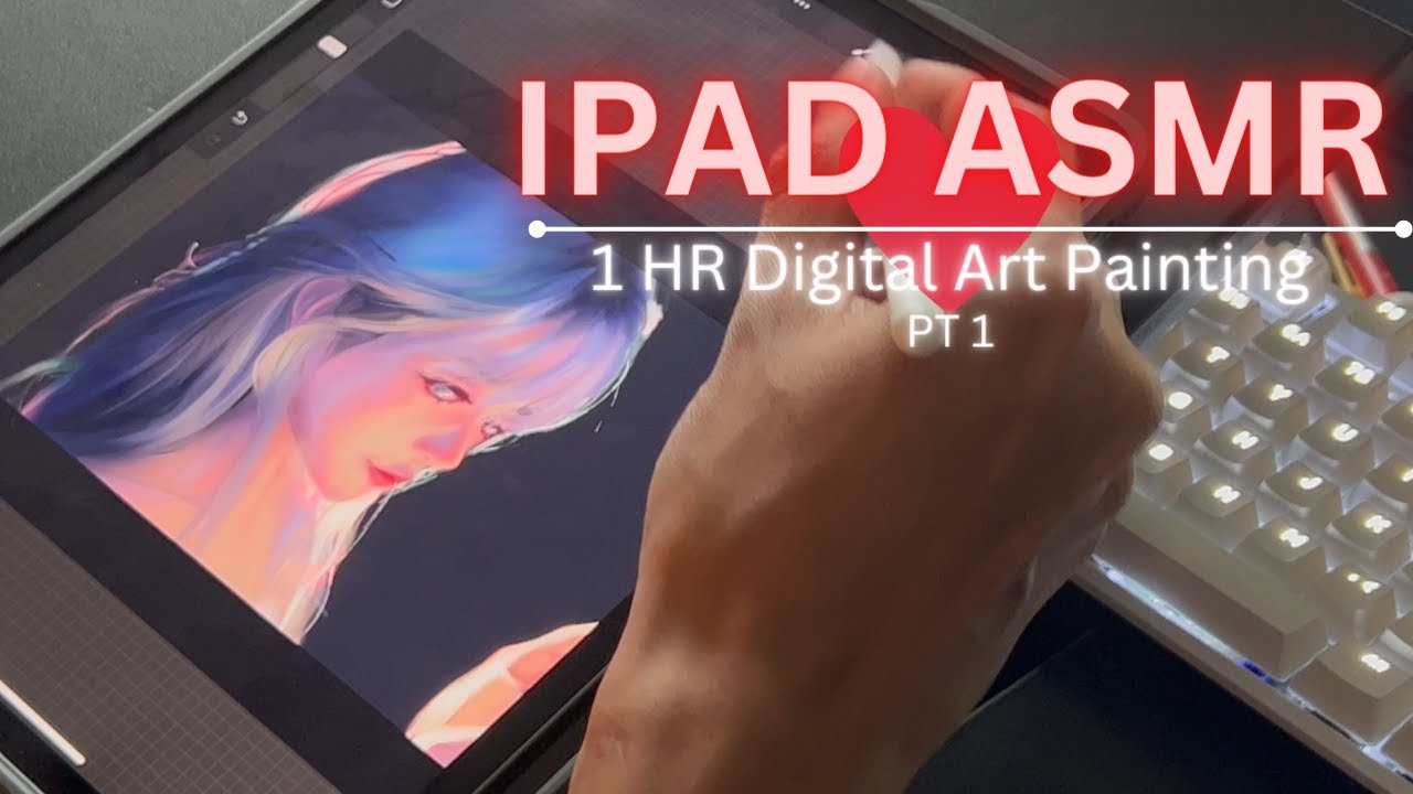 DRAWING ASMR | Crystal Heart Full Digital Art Painting | PART 1 - YouTube
