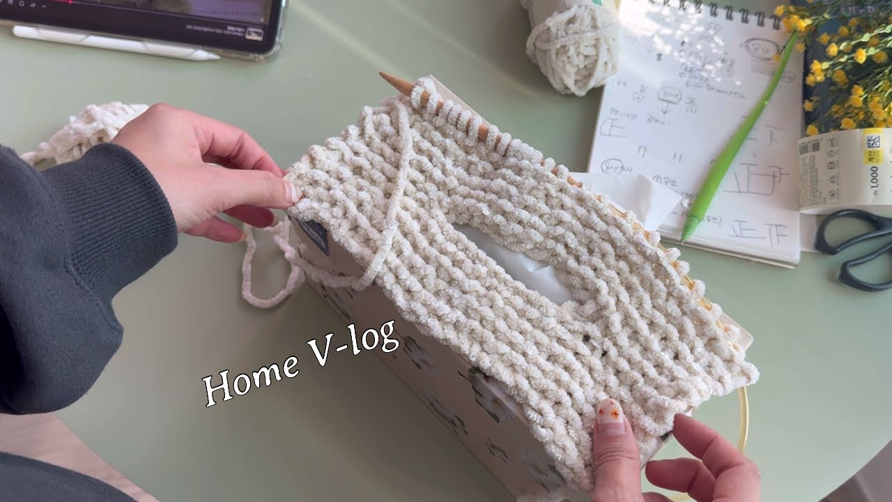 [VLOG] 다이소 털실 2천원으로 각티슈 케이스 만들기 | 1시간만에 브런치 4종 만들기 | 친구들과 홈베이킹 스콘 만들기 | 집밥 브이로그 | 버섯 카레 만들기