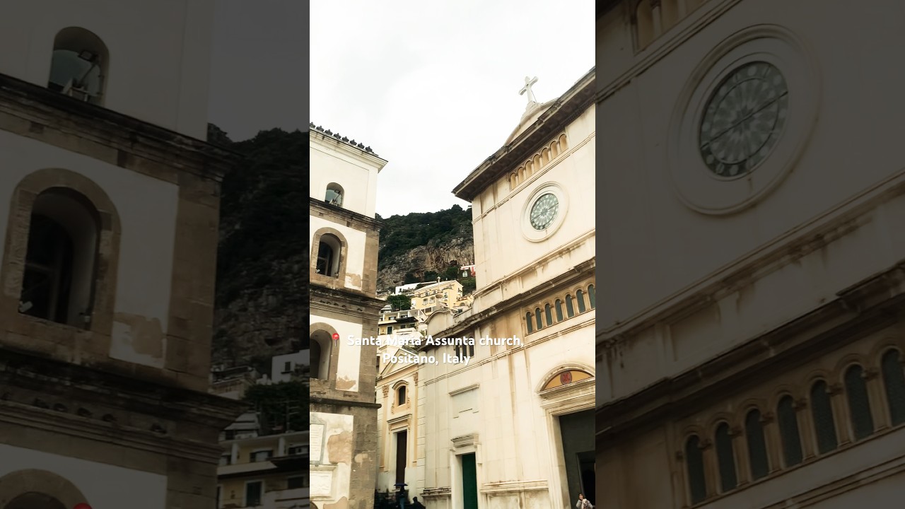 Standing Before the Church of Santa Maria Assunta | Positano’s Scenic Mediterranean View 🇮🇹⛪🌊