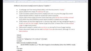 WHAT IS DOCUMENT READY EVENT   JQUERY