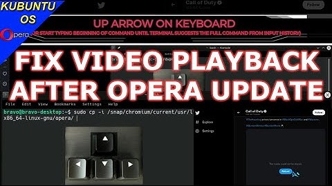 Opera Browser Not Playing Videos After (K)ubuntu Update. QUICKLY Recall That Terminal CMD From Vid#1