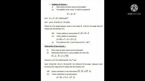 Class 11 Physics Notes Chapter- Kinematics