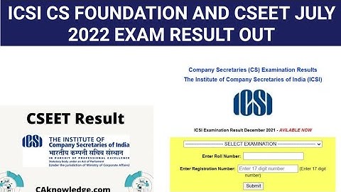 CS FOUNDATION AND CSEET RESULT OUT