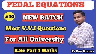 Pedal Equations of Ellipse | Differential Calculus Bsc 1st year | Pedal Equation V.V.I Questions