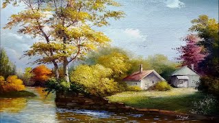 How I Paint Landscape Just By 4 Colors Oil Painting Landscape Step By Step 49 By Yasser Fayad