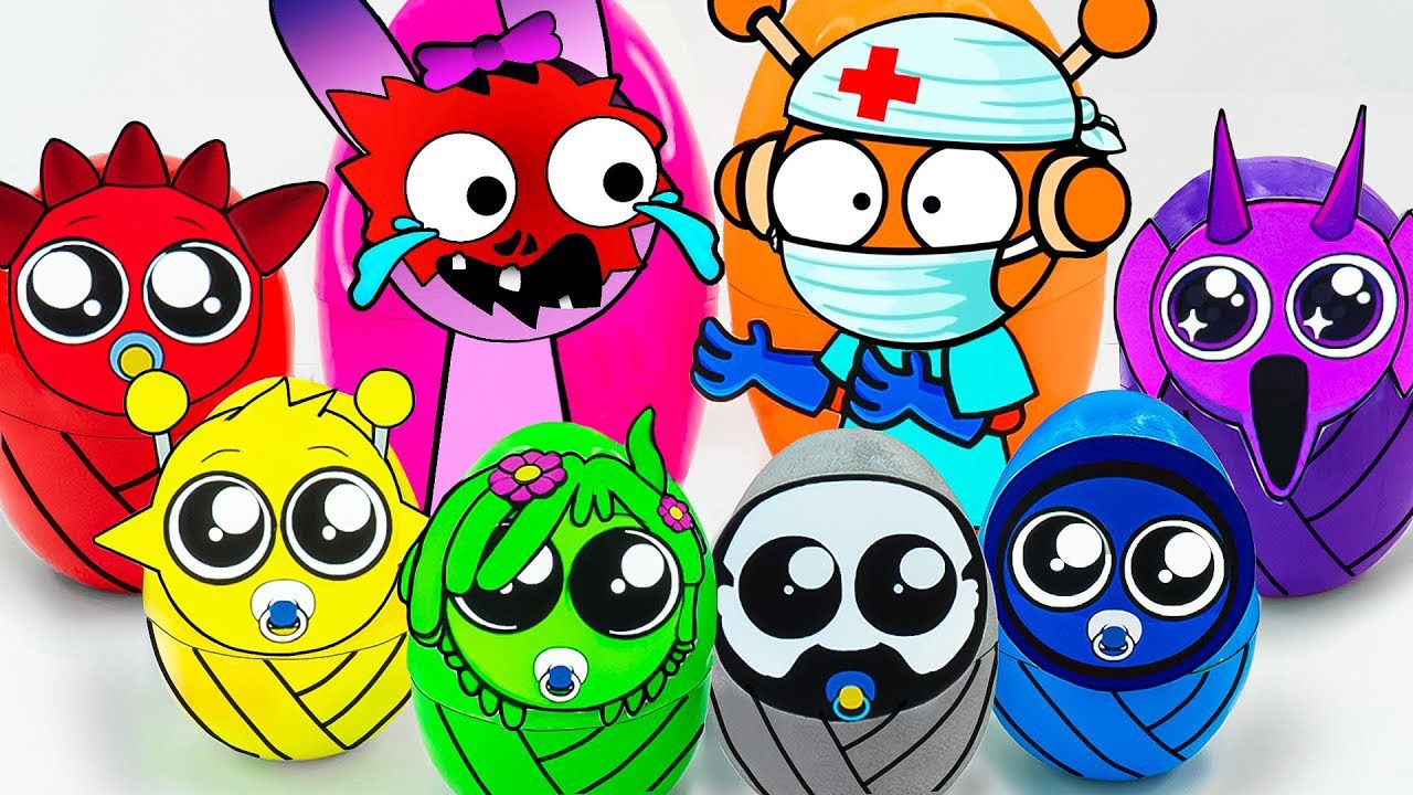 HELP Pinki Horror! UNBOXING All SPRUNKI Surprise EGGS at 3 AM!! How to Make Mystery Blind Box ✨