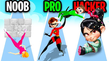 NOOB vs PRO vs HACKER In GIRLS ATTACK APP GAME!? (ALL LEVELS & MAX LEVEL SKIN!)