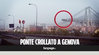 Genova, crollo ponte Morandi dell'autostrada A10: il momento in cui il viadotto si spezza