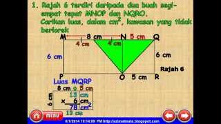 MATEMATIK UPSR : MENCARI LUAS KAWASAN BERLOREK (SEGI TIGA)